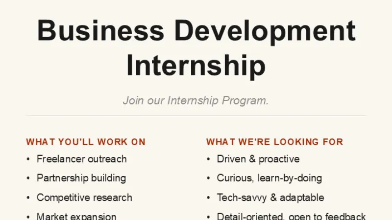 Business Development Internship