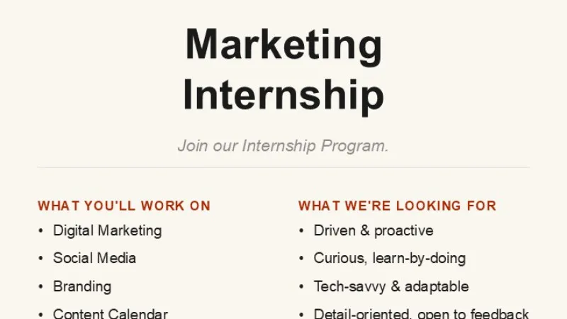 Marketing Internship